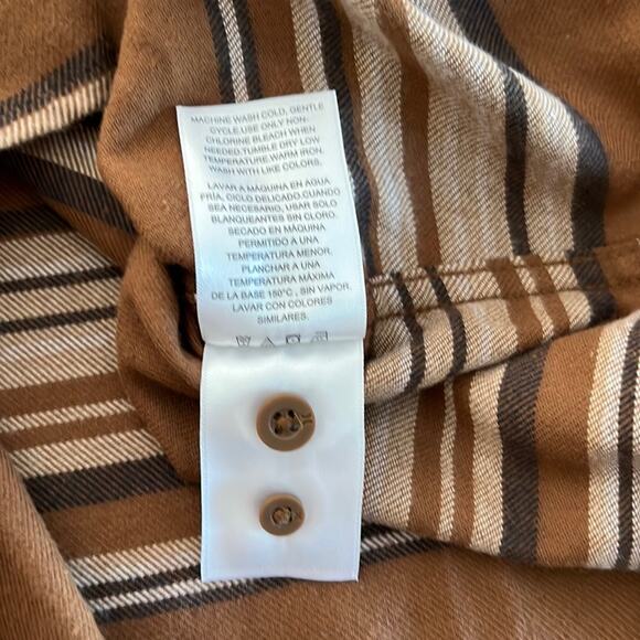 Hurley Mens Brown Striped Flannel Shirt Medium Gorpcore Outdoors NWT - Picture 8 of 8